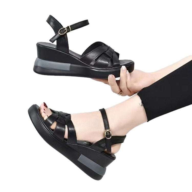 Sandalias romanas de una sola tira, zapatos que aumentan la estatura