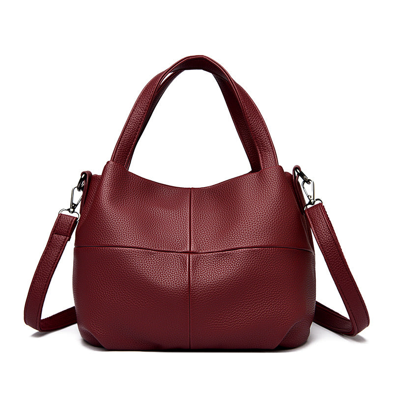 Bolso de hombro con estampado de lichi