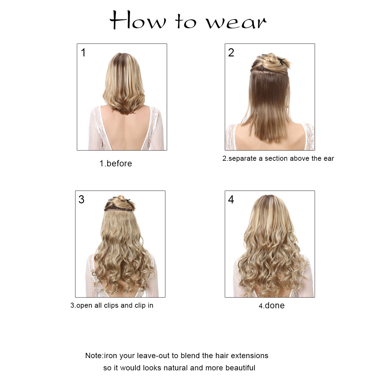 Extensión de cabello de una sola pieza