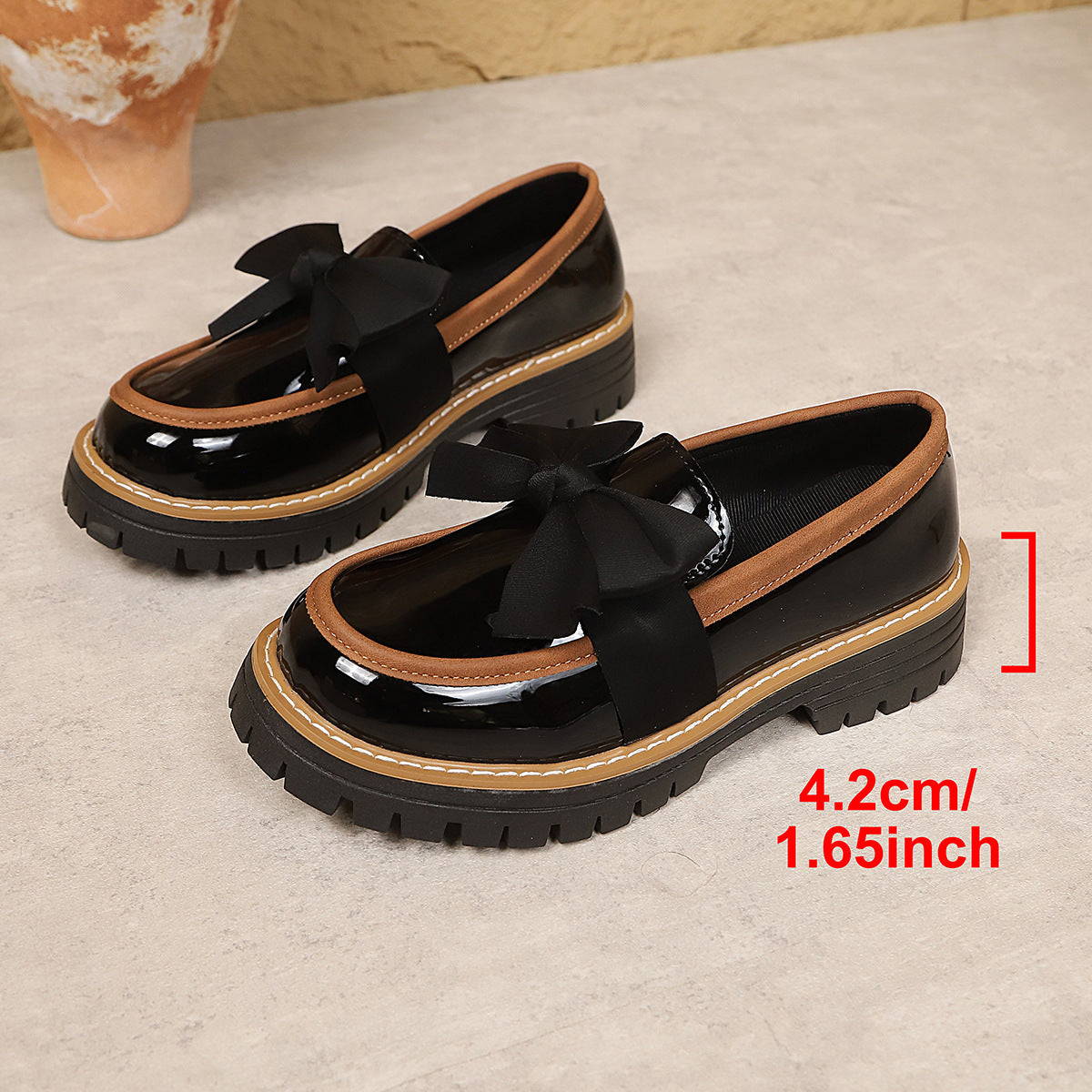 Mocasines Plataforma con Moño para Mujer