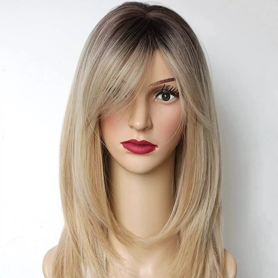 Peluca sintética rubia estilo bob