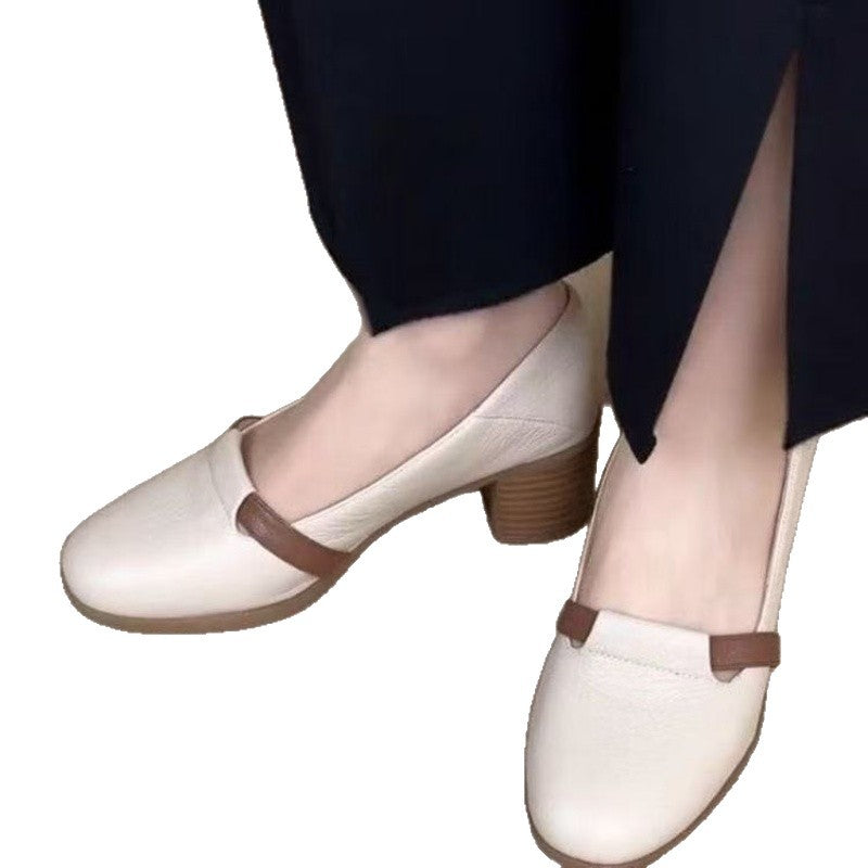 Zapatos mocasines de tacón medio
