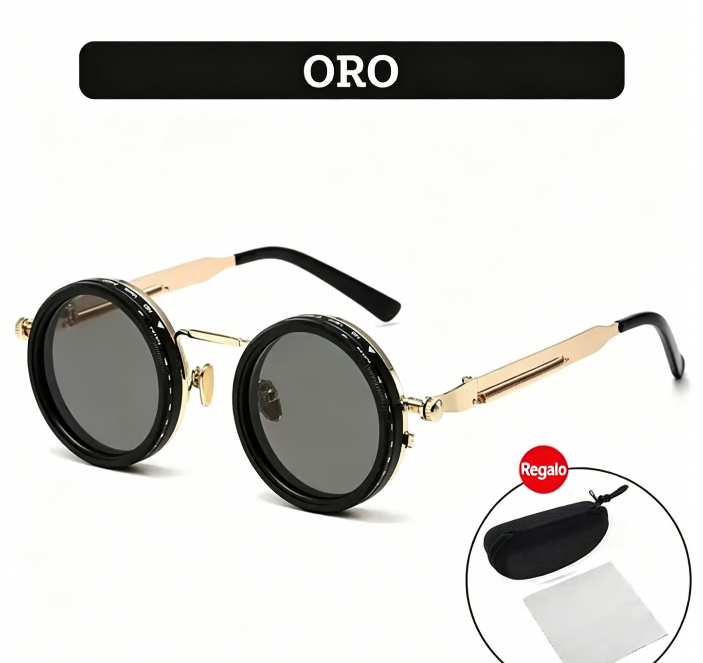 🔥49% de descuento🔥 Gafas de sol retro con lentes polarizadas redondeadas y tinte ajustable