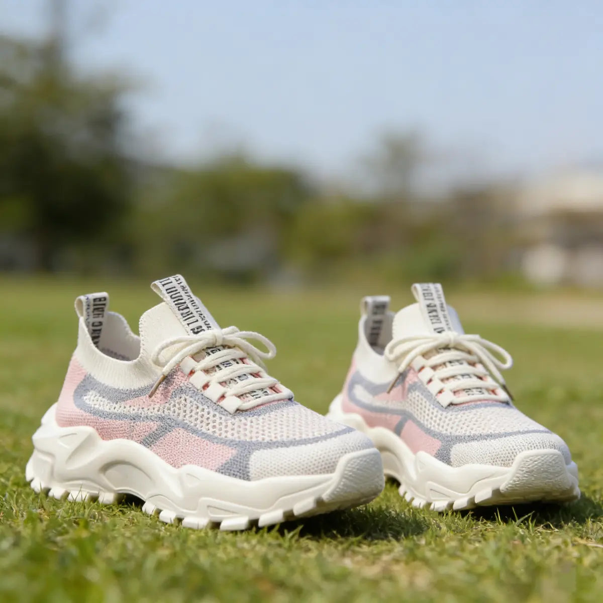 Zapatillas deportivas de malla transpirable con suela chunky