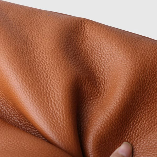 Bolso de hombro sencillo de piel auténtica de color liso