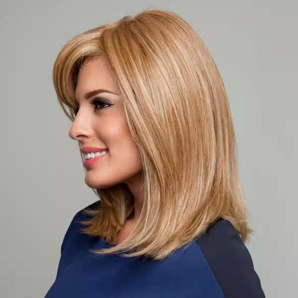 Peluca sintética rubia estilo bob