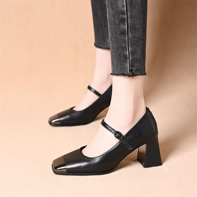 Zapatos Mary Jane de cuero auténtico