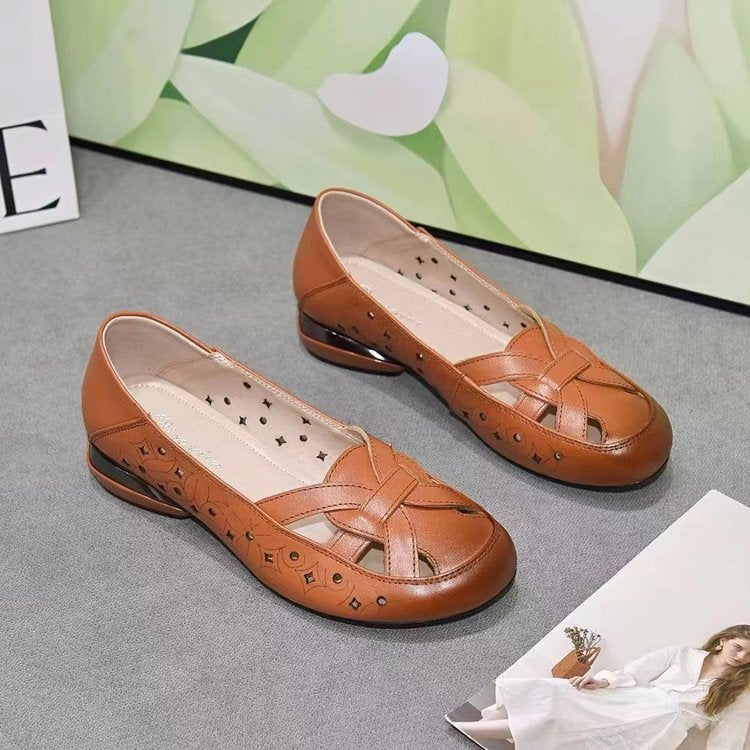 Zapatos de piel antideslizantes para mujer