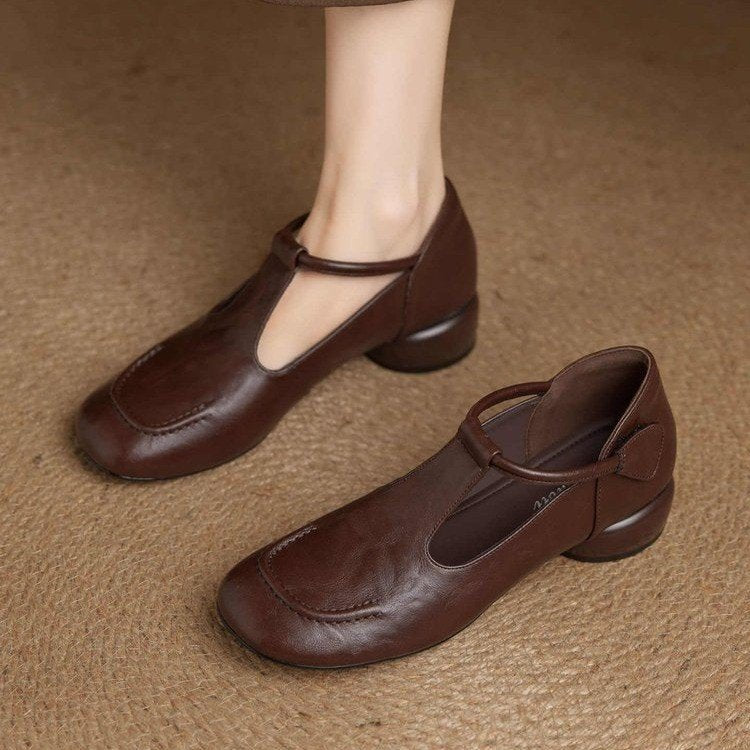 Zapatos de piel versátiles con una sola tira