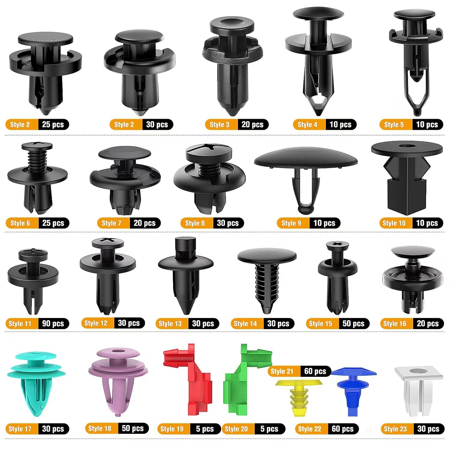 Car Push Retainer Clips & Auto Fasteners Assortment