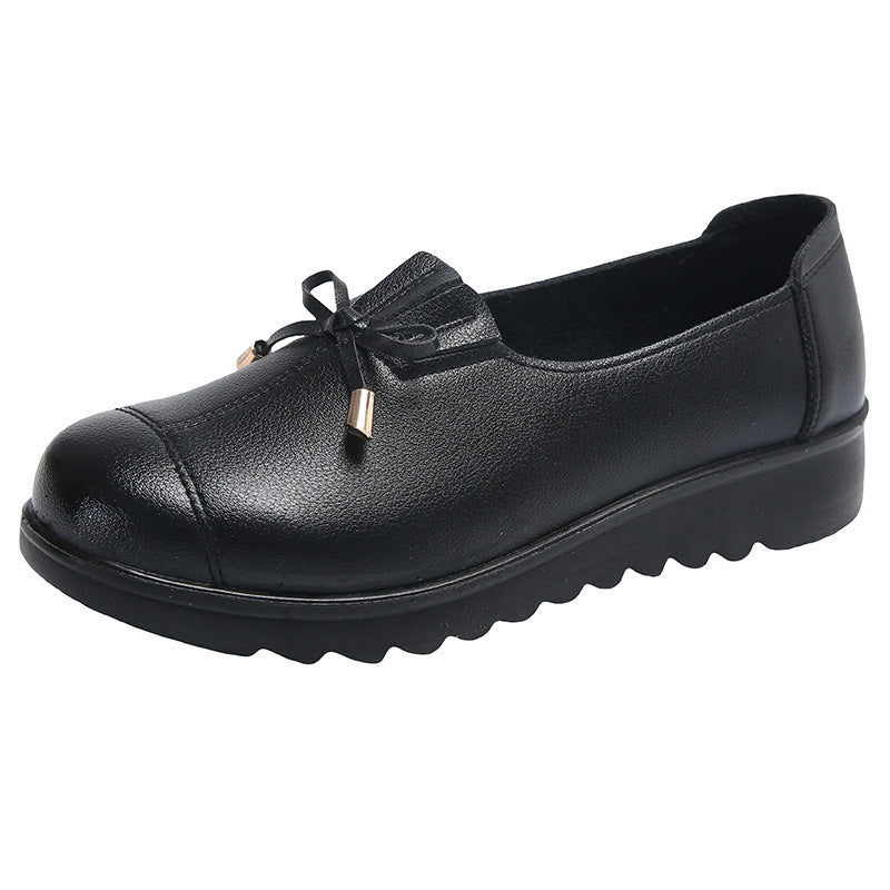Zapatos planos casuales de piel auténtica