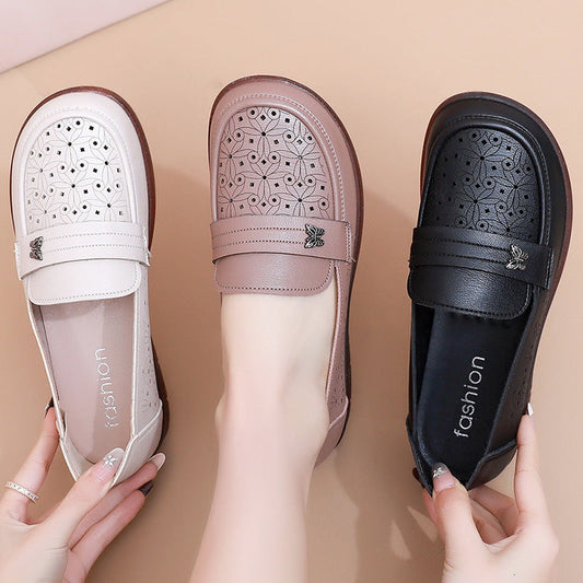 Zapatos de cuero cómodos con suela blanda