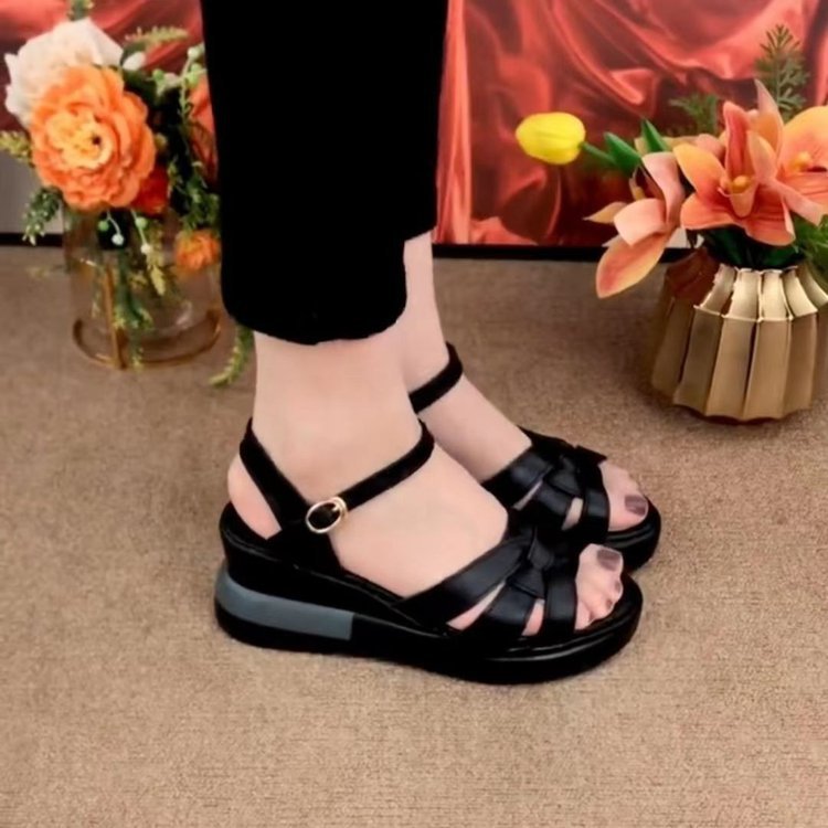 Sandalias romanas de una sola tira, zapatos que aumentan la estatura