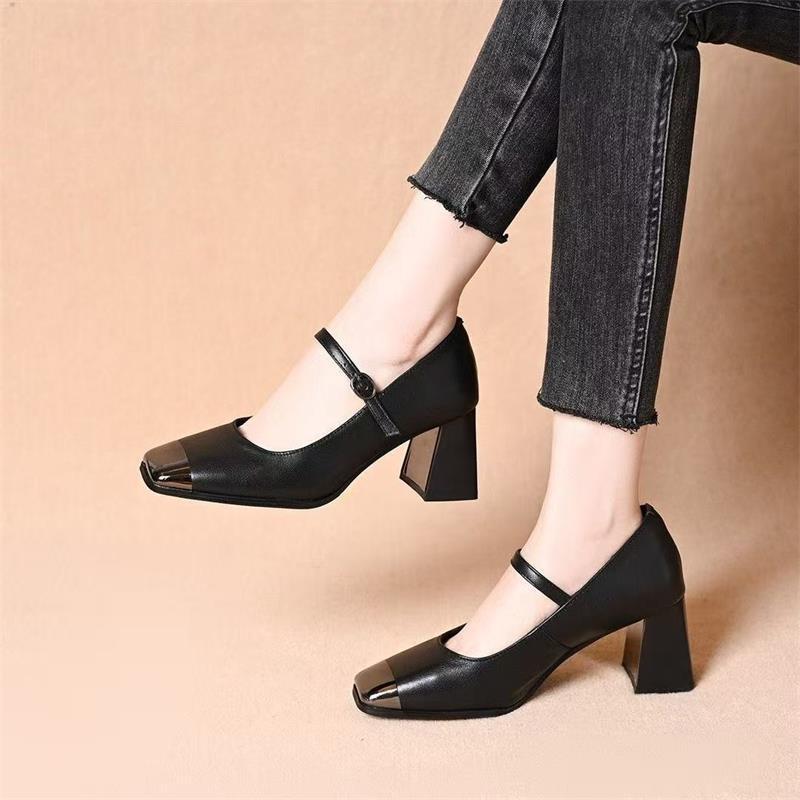 Zapatos Mary Jane de cuero auténtico