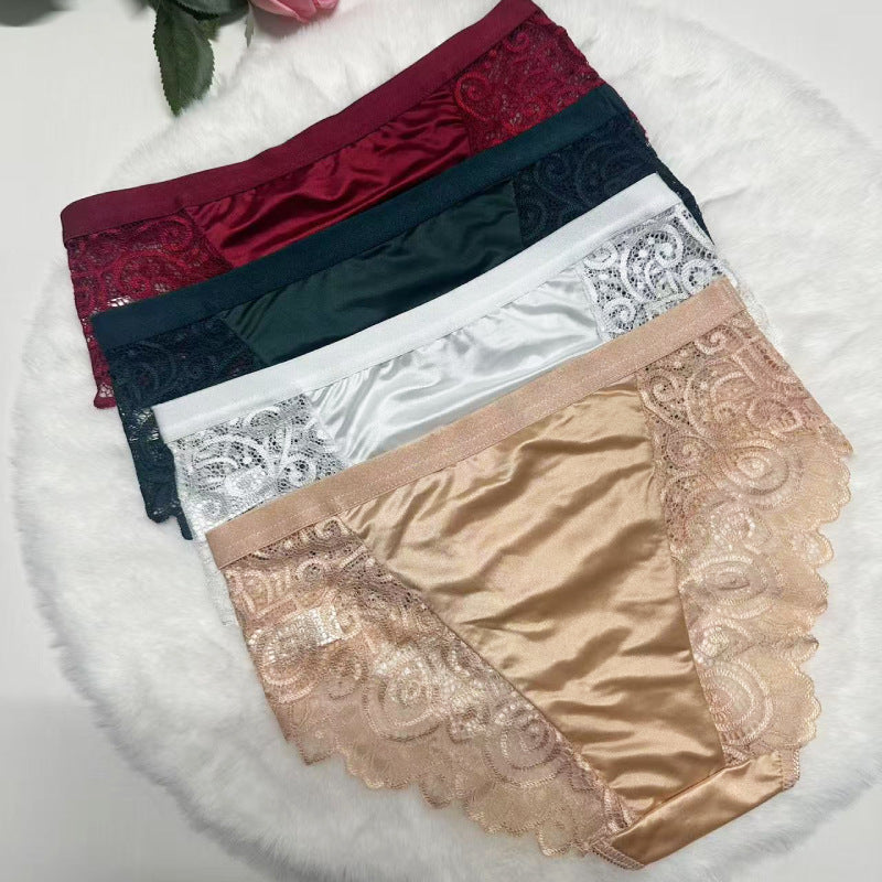 Compra 1 Lleva 4 Bragas Mujer Satinado Encaje Elegantes Oferta Limitada