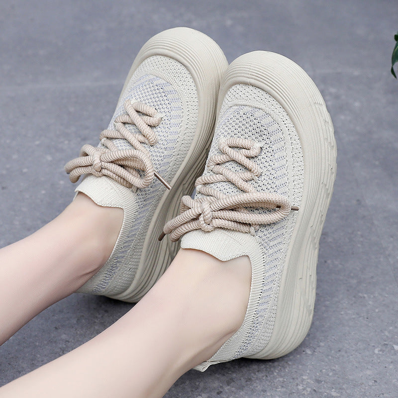 Zapatillas de correr para mujer con suela gruesa
