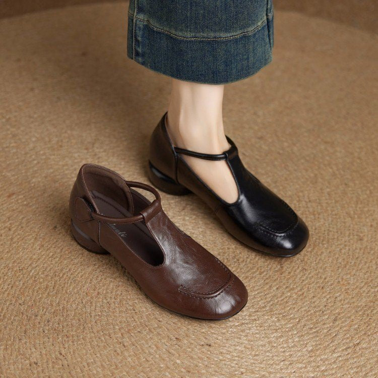 Zapatos de piel versátiles con una sola tira