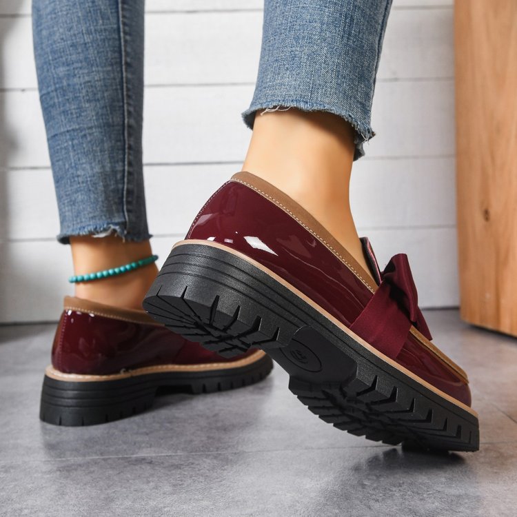 Mocasines Plataforma con Moño para Mujer