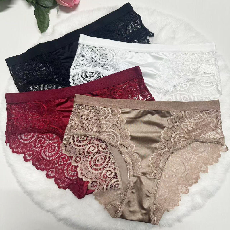 Compra 1 Lleva 4 Bragas Mujer Satinado Encaje Elegantes Oferta Limitada