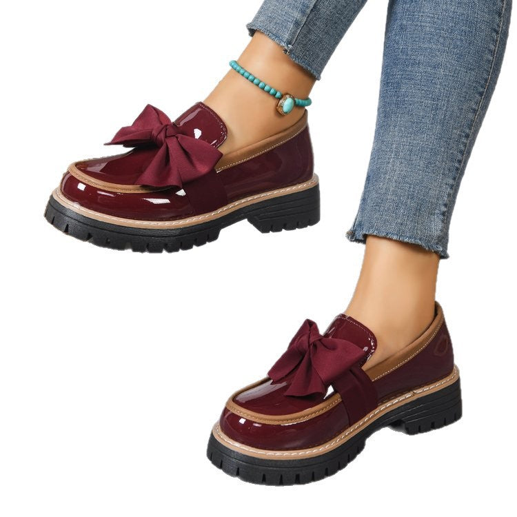 Mocasines Plataforma con Moño para Mujer