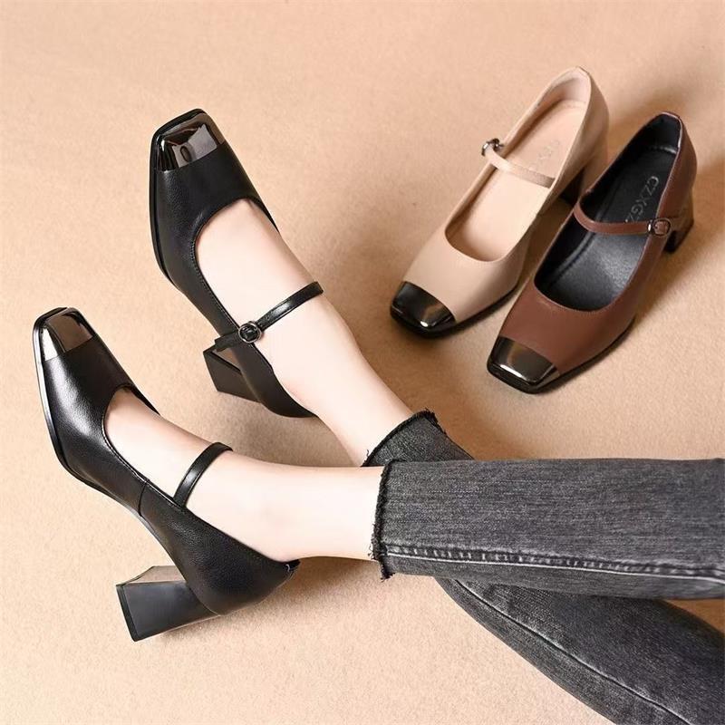 Zapatos Mary Jane de cuero auténtico
