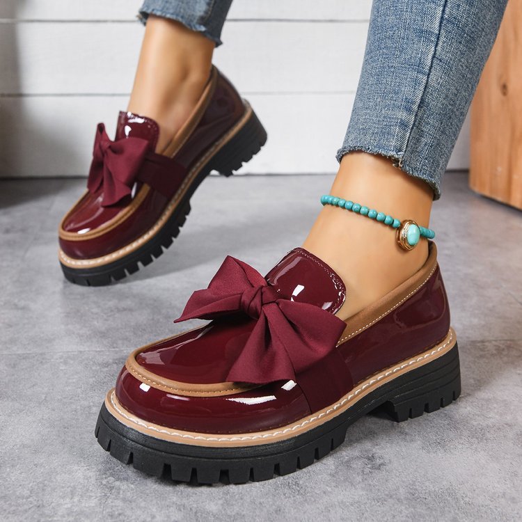 Mocasines Plataforma con Moño para Mujer
