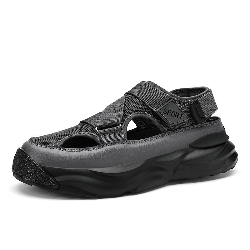 Sandalias de malla para hombre con suela alta