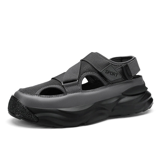 Sandalias de malla para hombre con suela alta