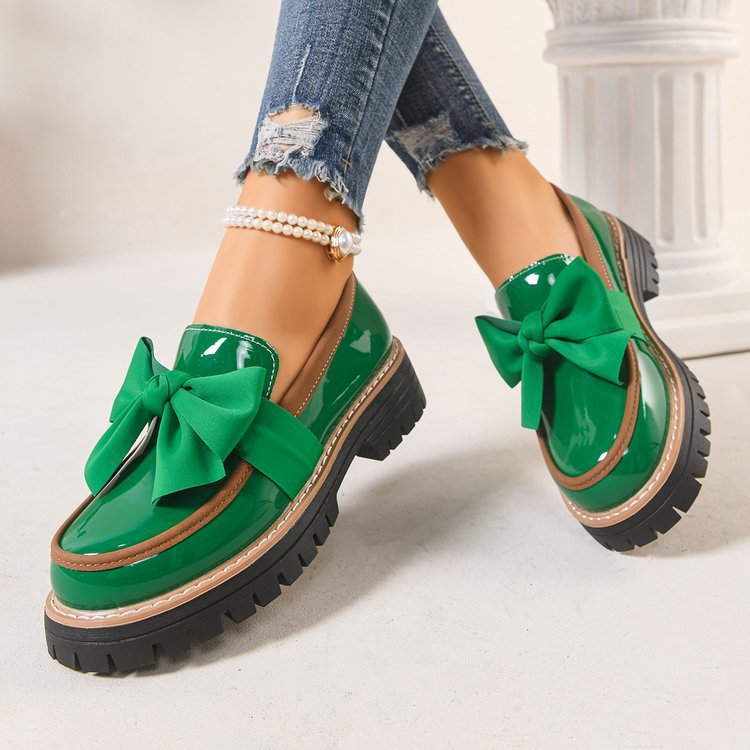 Mocasines Plataforma con Moño para Mujer