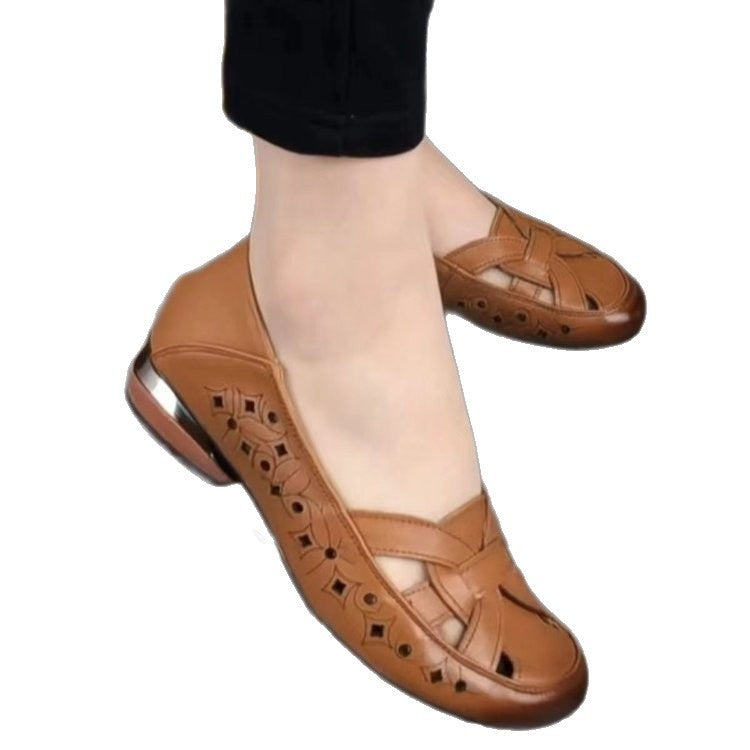 Zapatos de piel antideslizantes para mujer