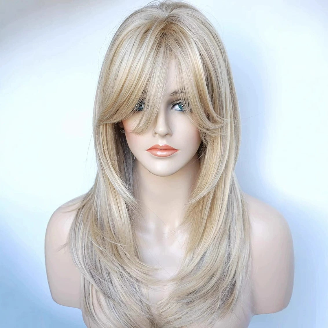 Peluca sintética rubia estilo bob