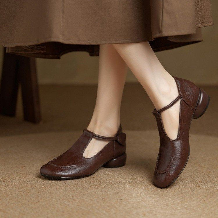 Zapatos de piel versátiles con una sola tira