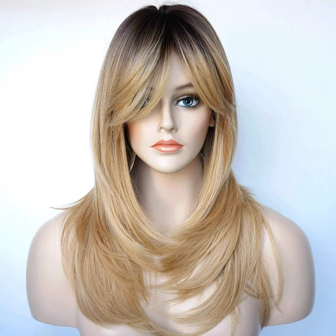 Peluca sintética rubia estilo bob