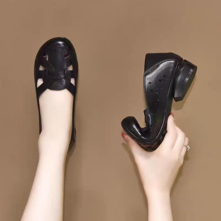 Zapatos de piel antideslizantes para mujer