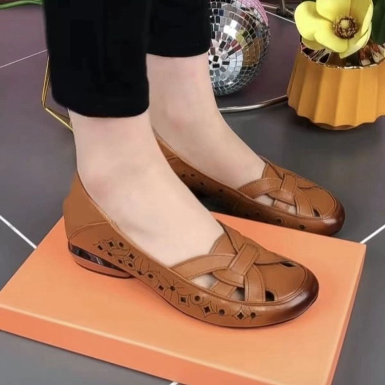 Zapatos de piel antideslizantes para mujer