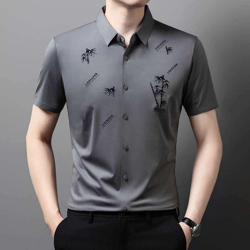 Camisa de hombre de negocios de manga corta con botones
