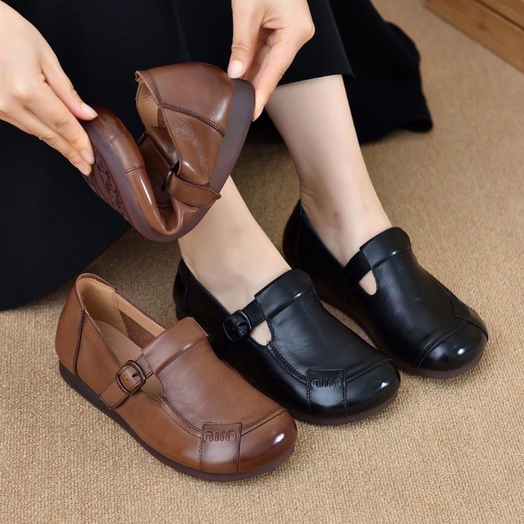 Zapatos de cuero de suela blanda
