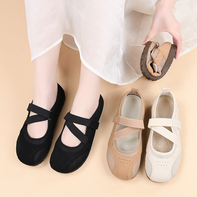 Zapatos de mujer con velcro de malla
