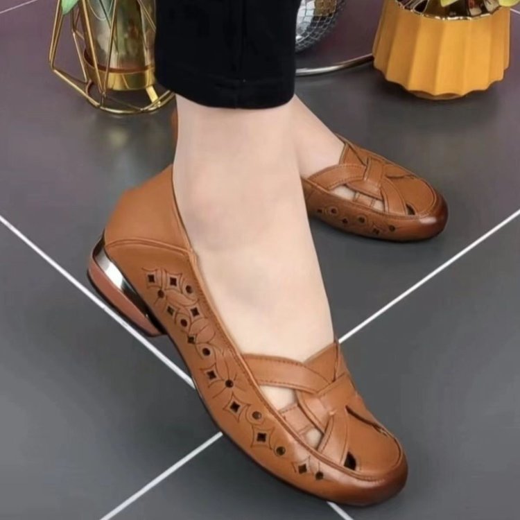 Zapatos de piel antideslizantes para mujer