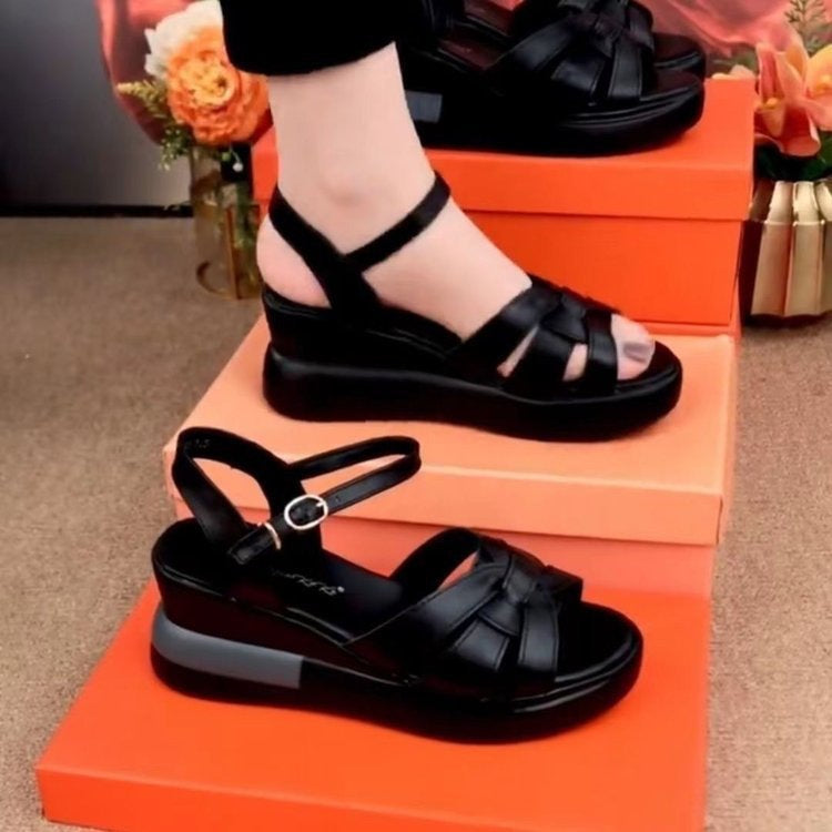 Sandalias romanas de una sola tira, zapatos que aumentan la estatura