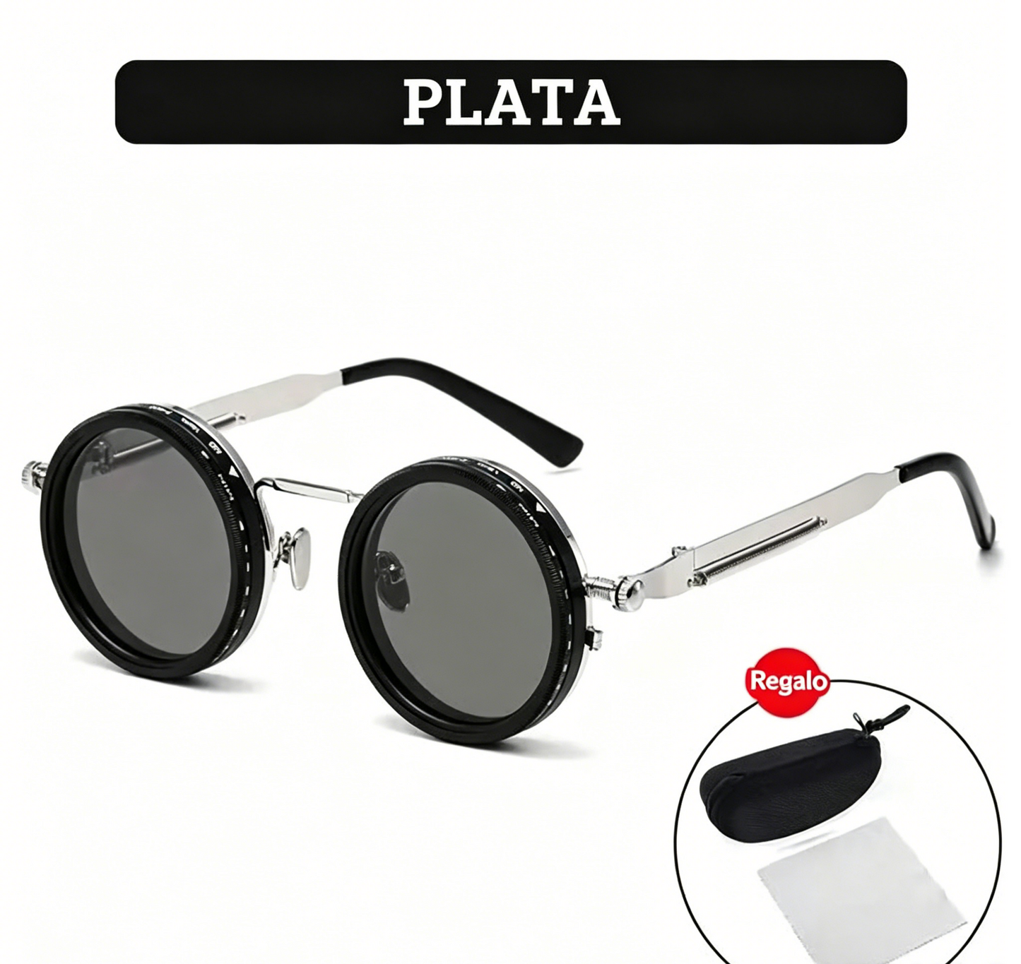 🔥49% de descuento🔥 Gafas de sol retro con lentes polarizadas redondeadas y tinte ajustable