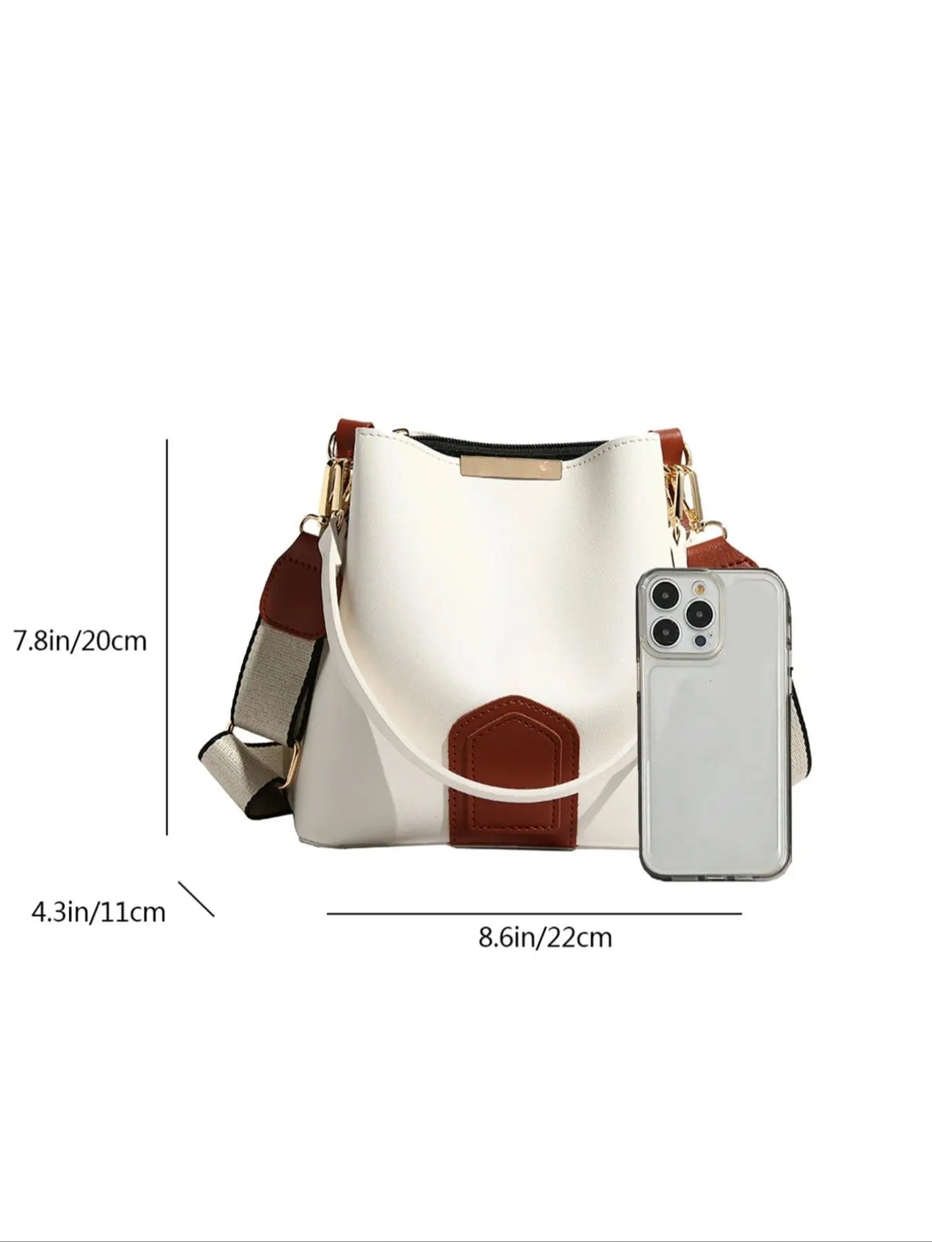 Nuevo y moderno bolso cubo cruzado — Un bolso de mano y de hombro versátil y elegante