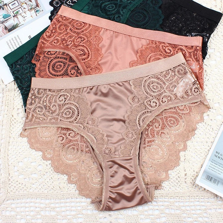 Compra 1 Lleva 4 Bragas Mujer Satinado Encaje Elegantes Oferta Limitada