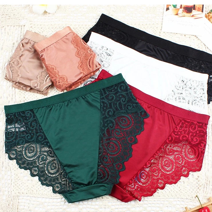Compra 1 Lleva 4 Bragas Mujer Satinado Encaje Elegantes Oferta Limitada