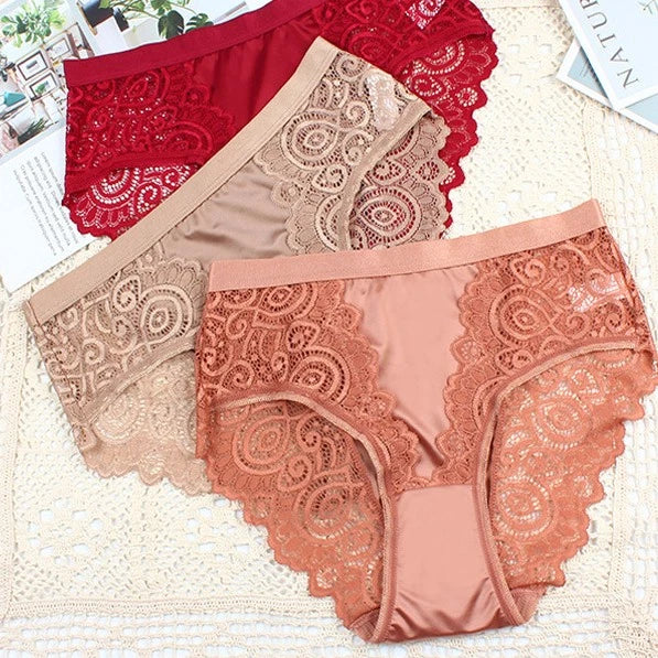 Compra 1 Lleva 4 Bragas Mujer Satinado Encaje Elegantes Oferta Limitada