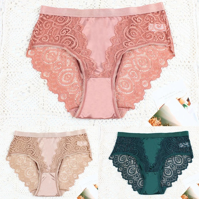 Compra 1 Lleva 4 Bragas Mujer Satinado Encaje Elegantes Oferta Limitada