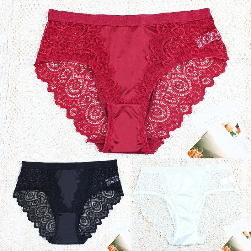 Compra 1 Lleva 4 Bragas Mujer Satinado Encaje Elegantes Oferta Limitada
