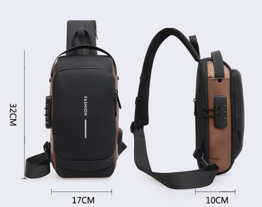 Bolsa pectoral antirrobo para motocicleta