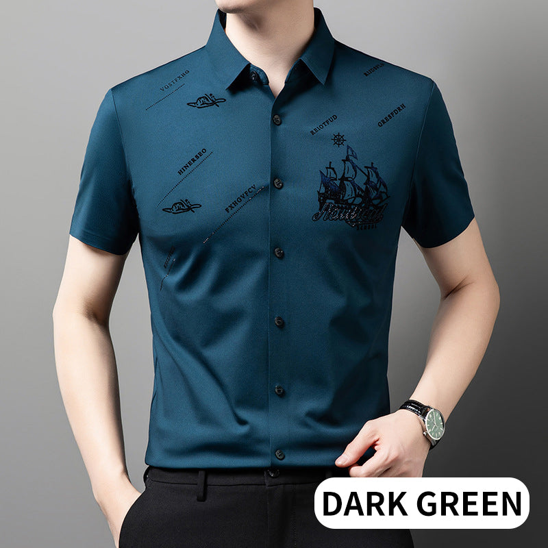 Camisa de hombre de negocios de manga corta con botones