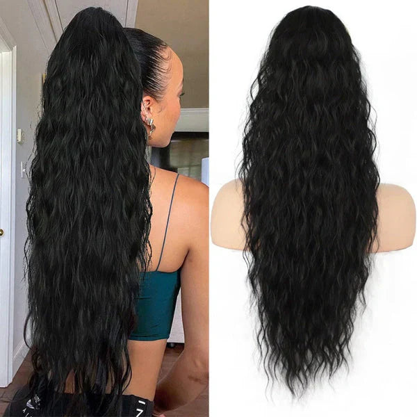 💜 PROMOCIÓN DE ÚLTIMO DÍA 💜 Extensiones de cabello rizado, ondulado y encrespado con coleta
